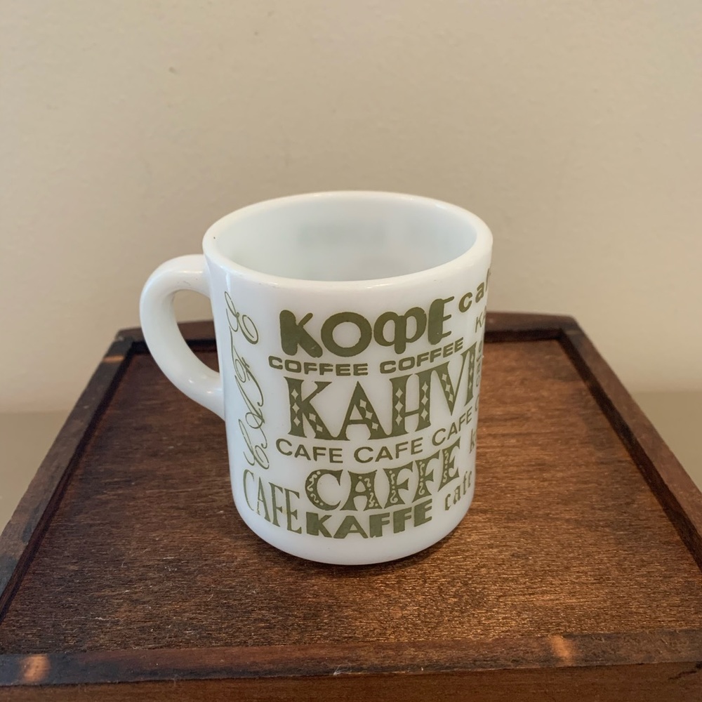 Vintage milk glass coffee mug